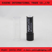 transparent black plastic lip balm tube